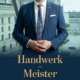 Book cover for Handwerk Meister Politik by Tino Chrupalla, featuring a man in a blue suit standing by a window with a cityscape in the background.