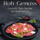 Book cover for Roh-Genuss: Carpaccio, Tatar, Ceviche, Sashimi & Rohkost; plate of carpaccio with greens on a dark surface, STV logo.